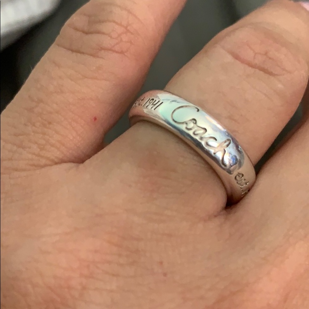 Authentic Sterling Silver Coach Ring - size 7